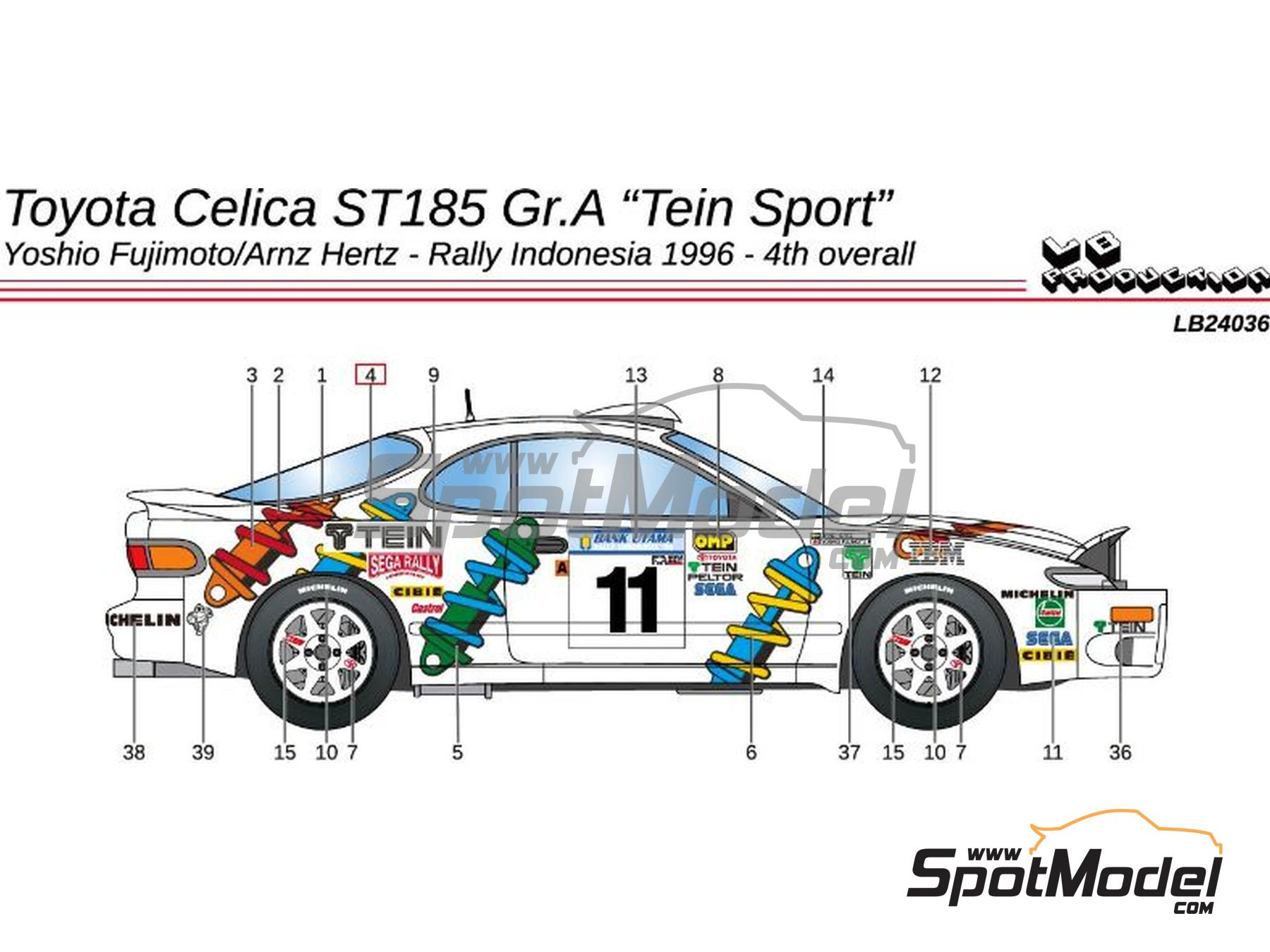 LB Production LB24036: Marking / livery 1/24 scale - Toyota Celica